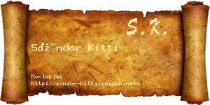 Sándor Kitti névjegykártya