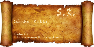 Sándor Kitti névjegykártya