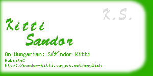 kitti sandor business card